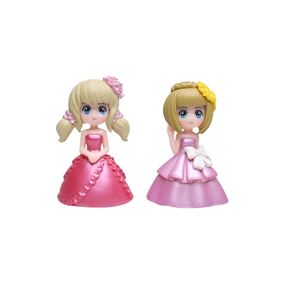 Wonderland Miniature toys Dressed Girls - Blue + Pink