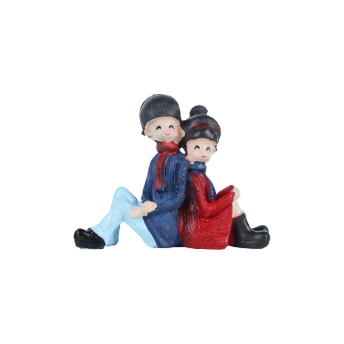 Miniature Toys : (Set of 2) Couple Sitting with Back for Fairy Garden Accessories