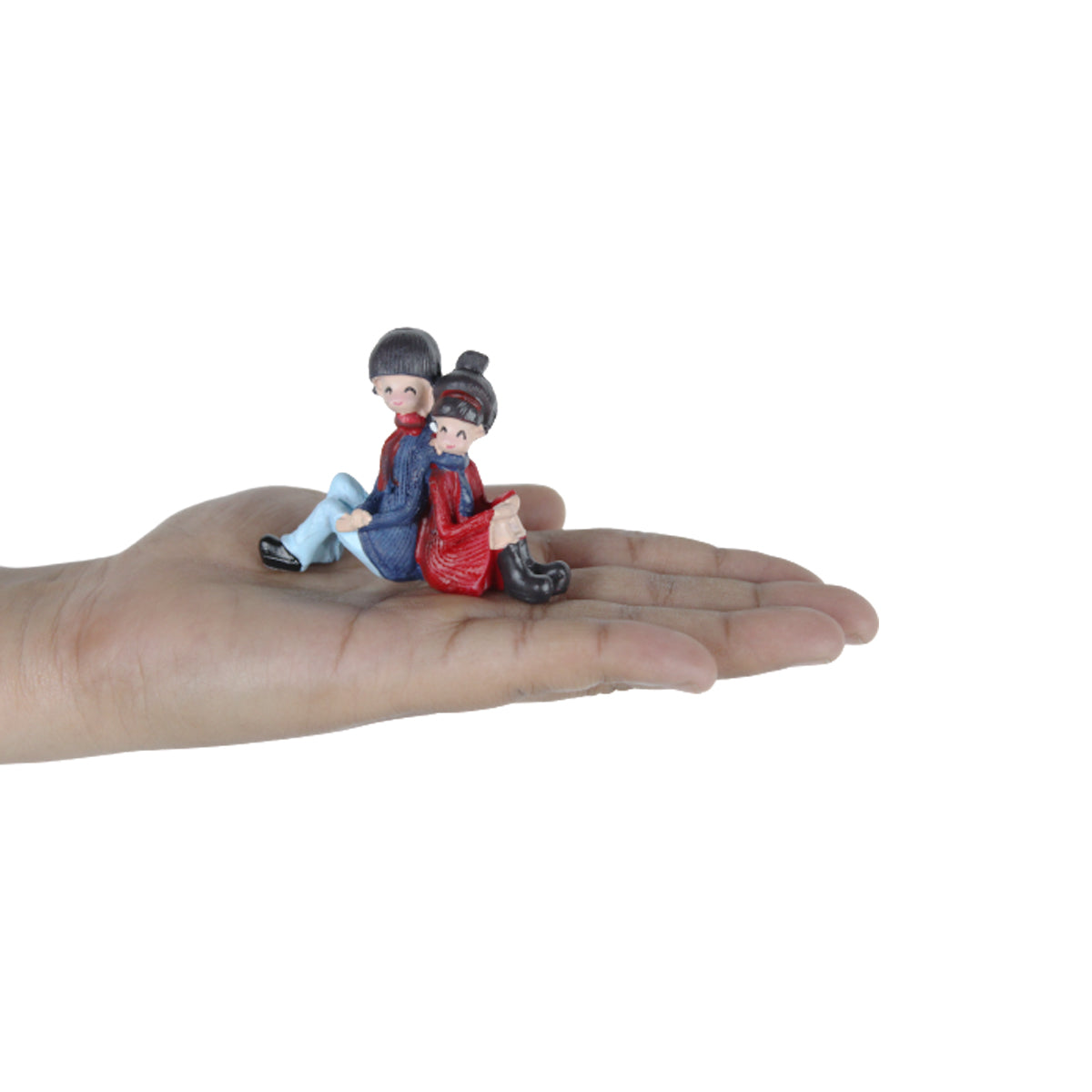 Miniature Toys : (Set of 2) Couple Sitting with Back for Fairy Garden Accessories