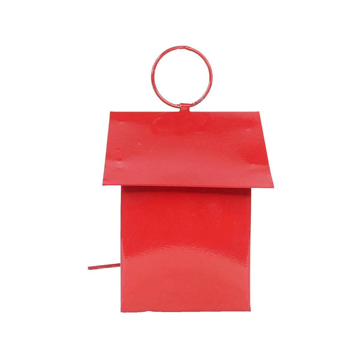 Hanging Metal Bird House for Garden Decoration (Red)