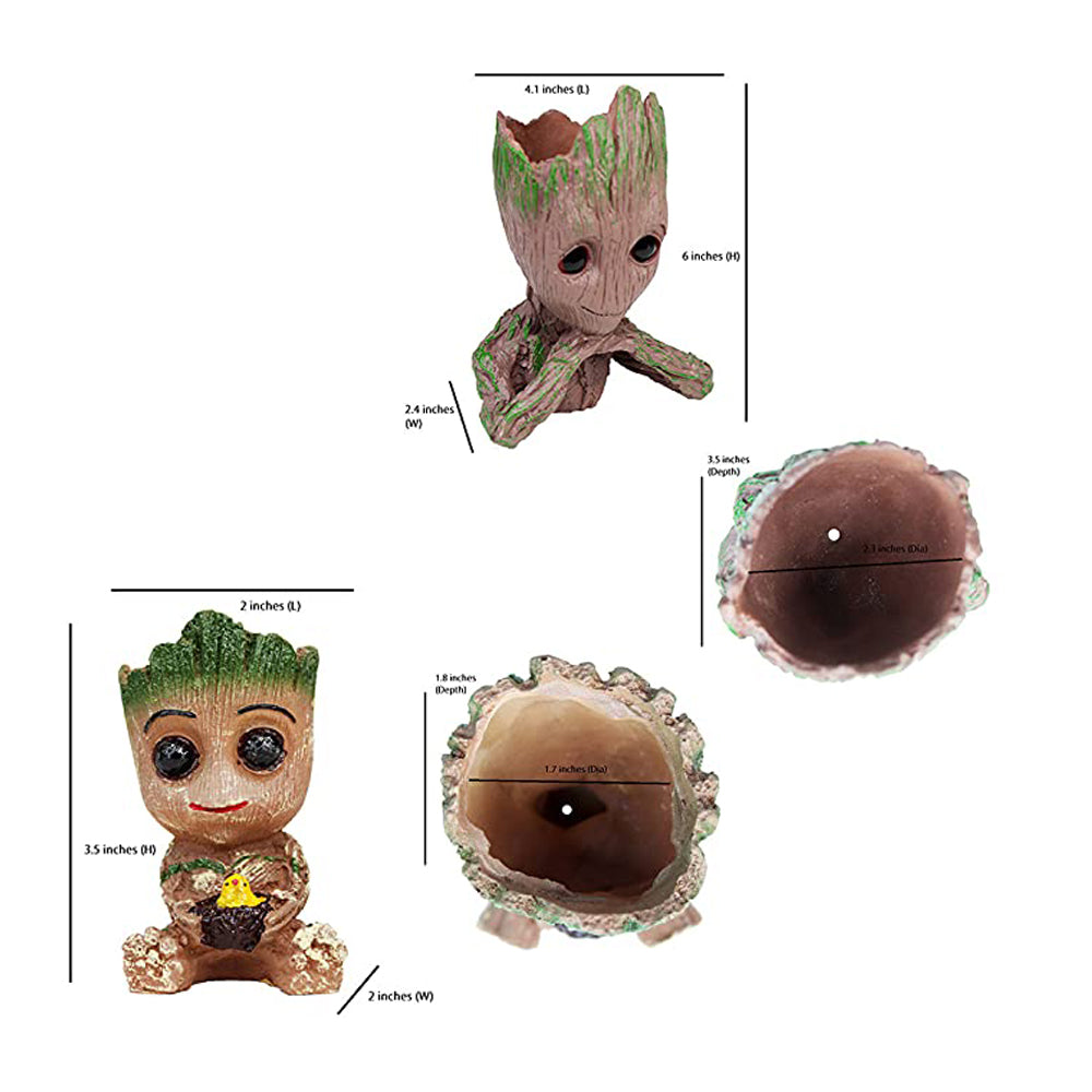 (Set of 2) Groot & Baby Groot Succulent Pot