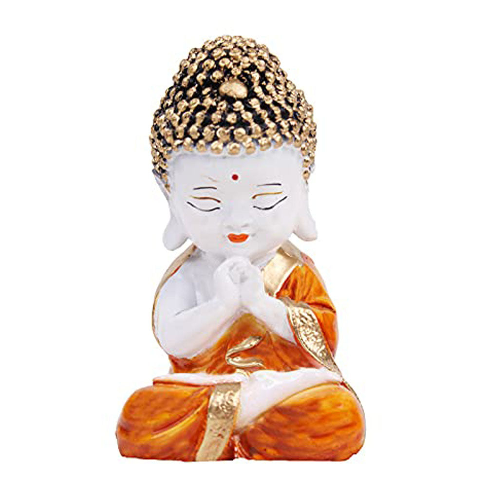 Small Buddha Statue for Home Decoration (Orange)