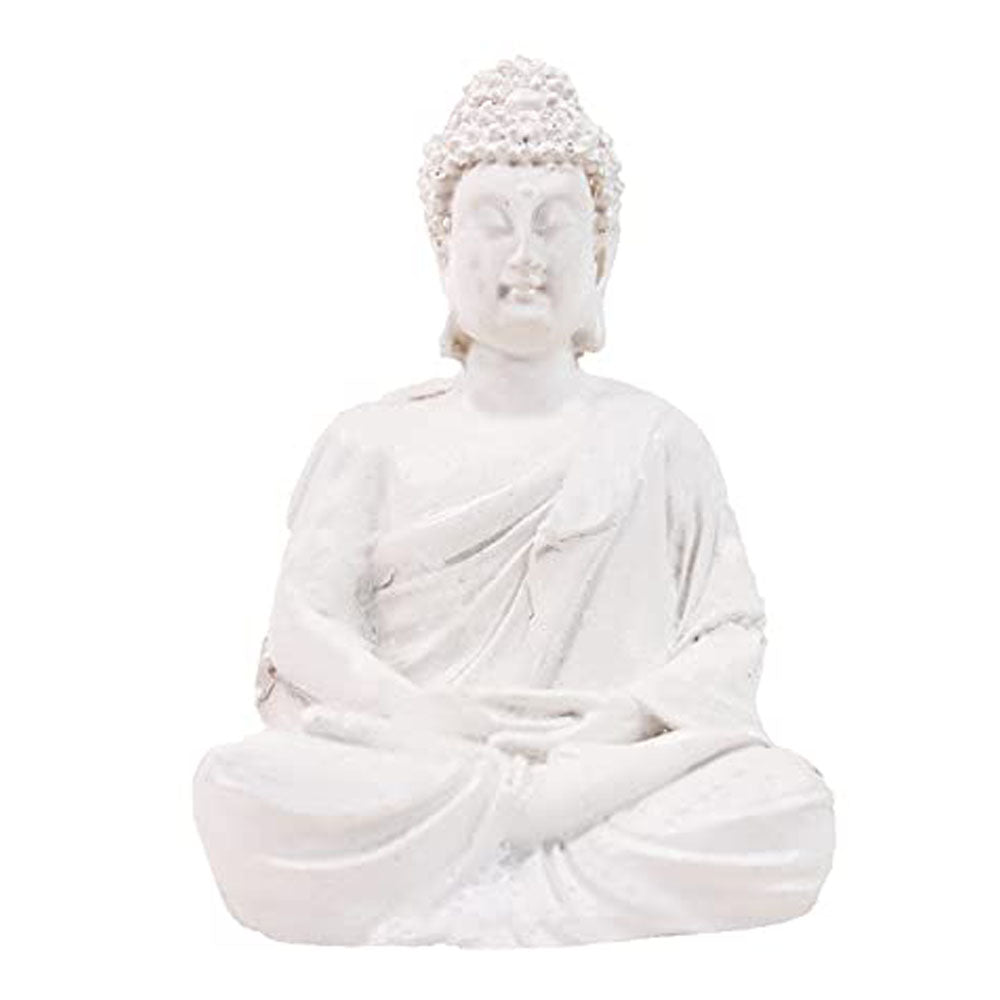 Small Buddha Statue for Home Decoration (White)