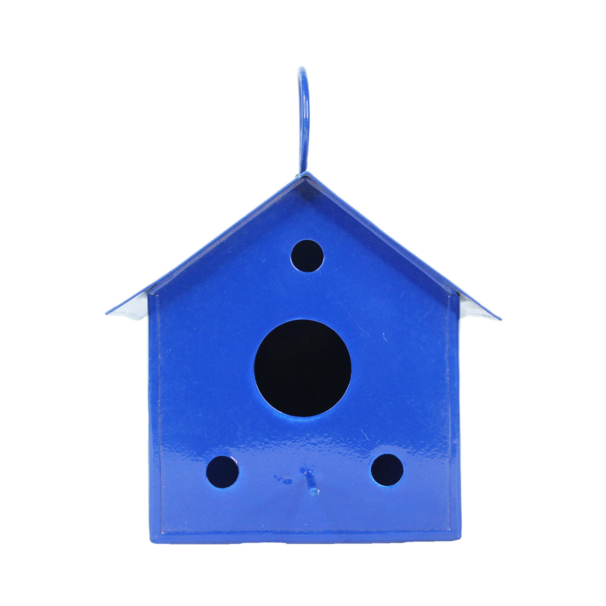 Hanging Metal Bird House for Garden Decoration (Blue)