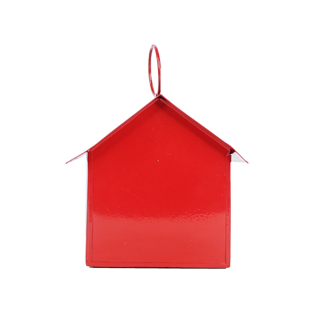 Hanging Metal Bird House for Garden Decoration (Red)