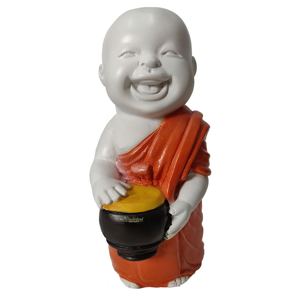 Big Monk Statue for Home and Garden Decoration (Orange)