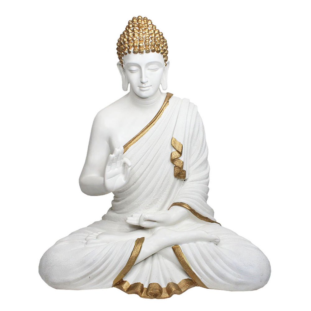 Our Green Window 21.6 inch Buddha Statue for Home Decoration (Golden White)