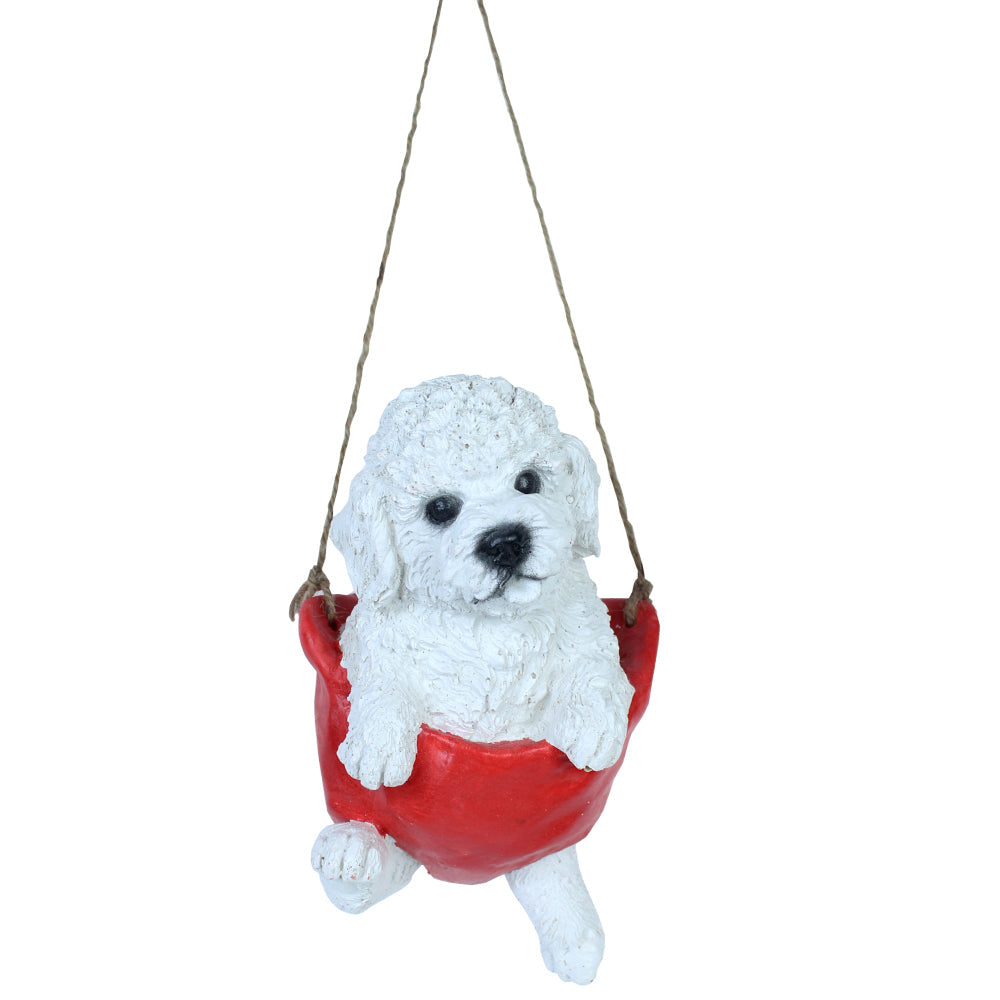 Puppy on swing for Balcony and Garden Decoration (Red)