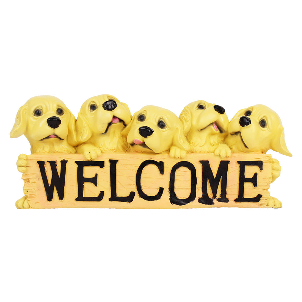 Welcome Dogs Statue for Home and Garden Decoration